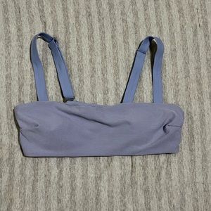 Lilac bandeau bikini top with straps